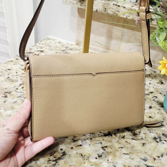 Tory Burch Light Brown Harper Flap Crossbody Bag - Picture 4 of 9